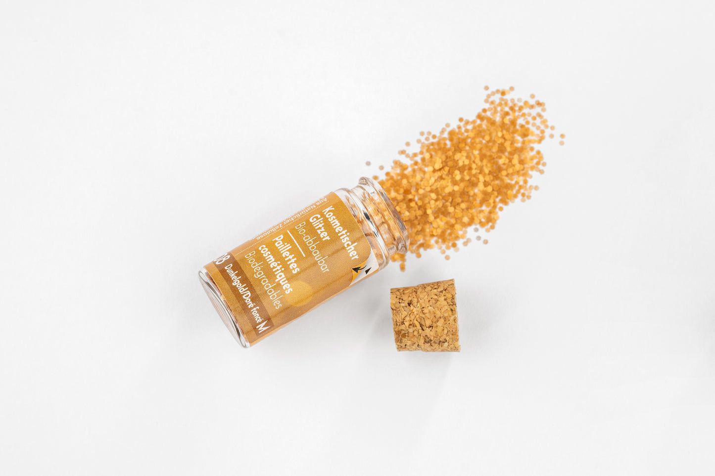 Eco Glitter Dark Gold M-Bioabbaubarer Kosmetik Glitzer - Gesicht & Haar Make-up Schminkfarbe
