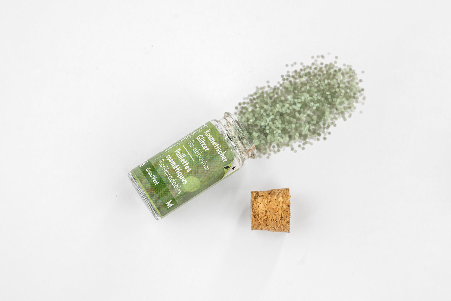 Eco Glitter Green M-Bioabbaubarer Kosmetik Glitzer - Gesicht & Haar Make-up Schminkfarbe