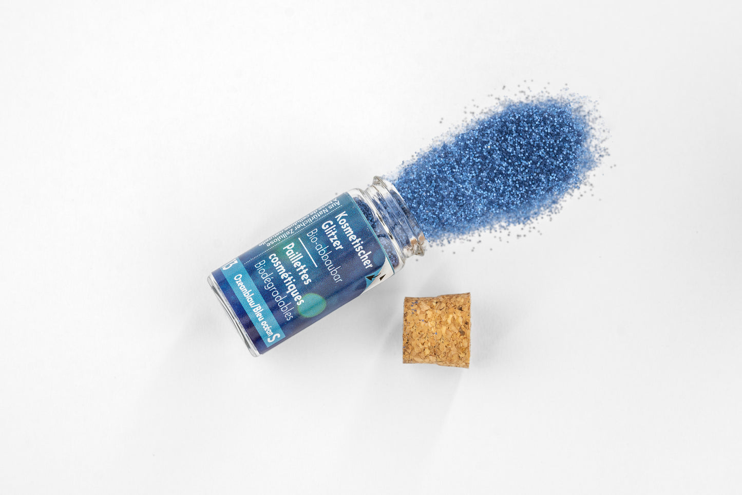 Eco Glitter Ocean Blue S-Bioabbaubarer Kosmetik Glitzer - Gesicht & Haar Make-up Schminkfarbe