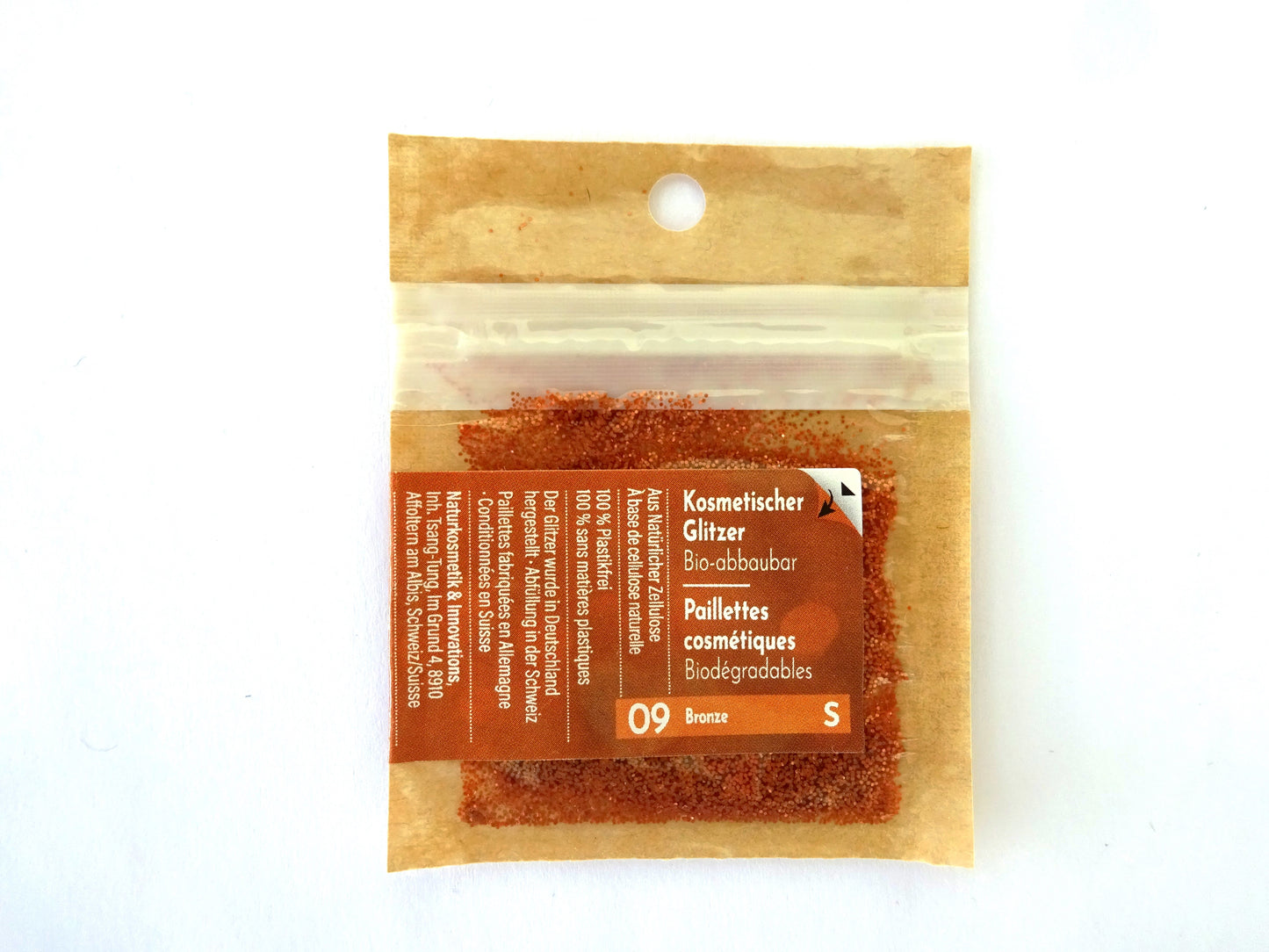 Try-on Eco Glitter Bronze S-Bioabbaubarer Kosmetik Glitzer - Gesicht & Haar Make-up Schminkfarbe