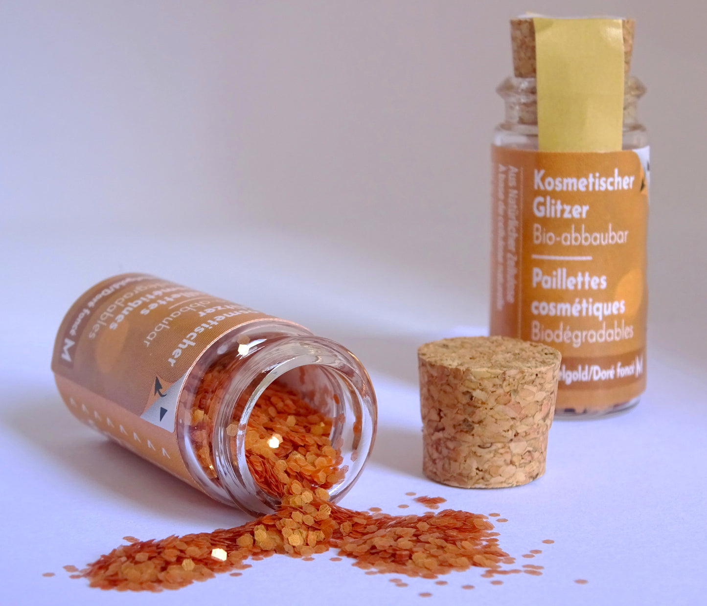 Eco Glitter Dark Gold M-Bioabbaubarer Kosmetik Glitzer - Gesicht & Haar Make-up Schminkfarbe