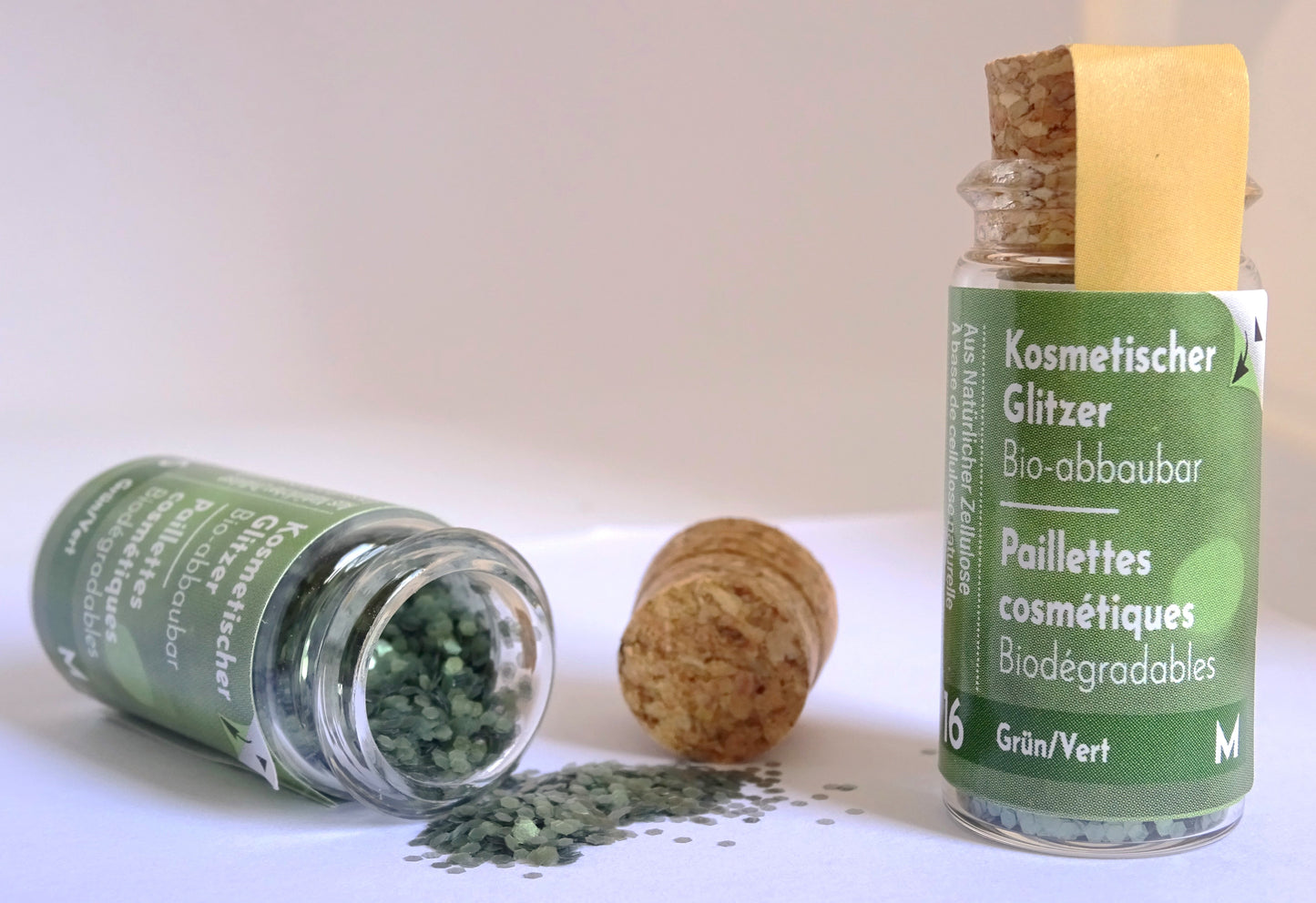 Eco Glitter Green M-Bioabbaubarer Kosmetik Glitzer - Gesicht & Haar Make-up Schminkfarbe