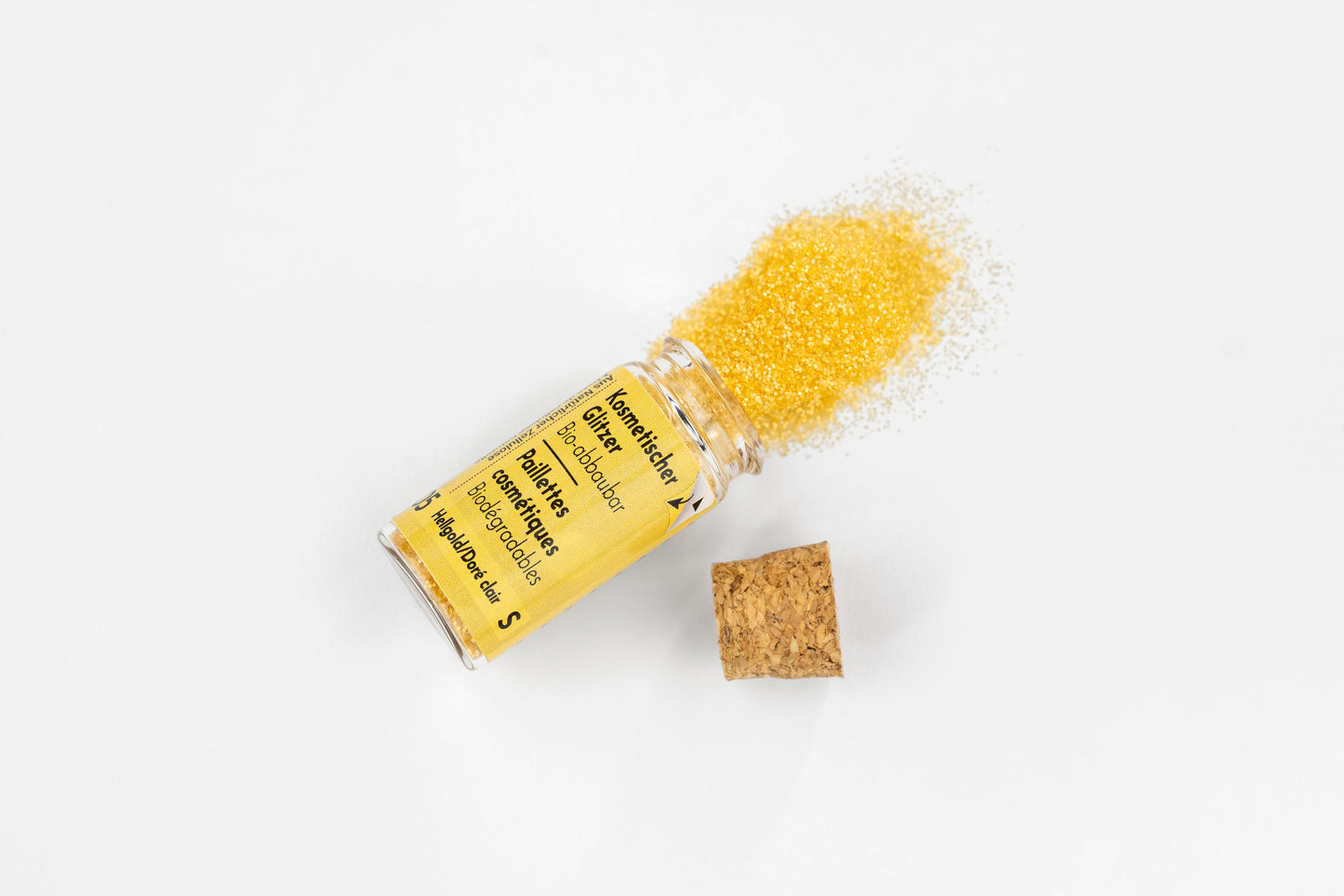 Eco Glitter Light Gold S-Bioabbaubarer Kosmetik Glitzer - Gesicht & Haar Make-up Schminkfarbe