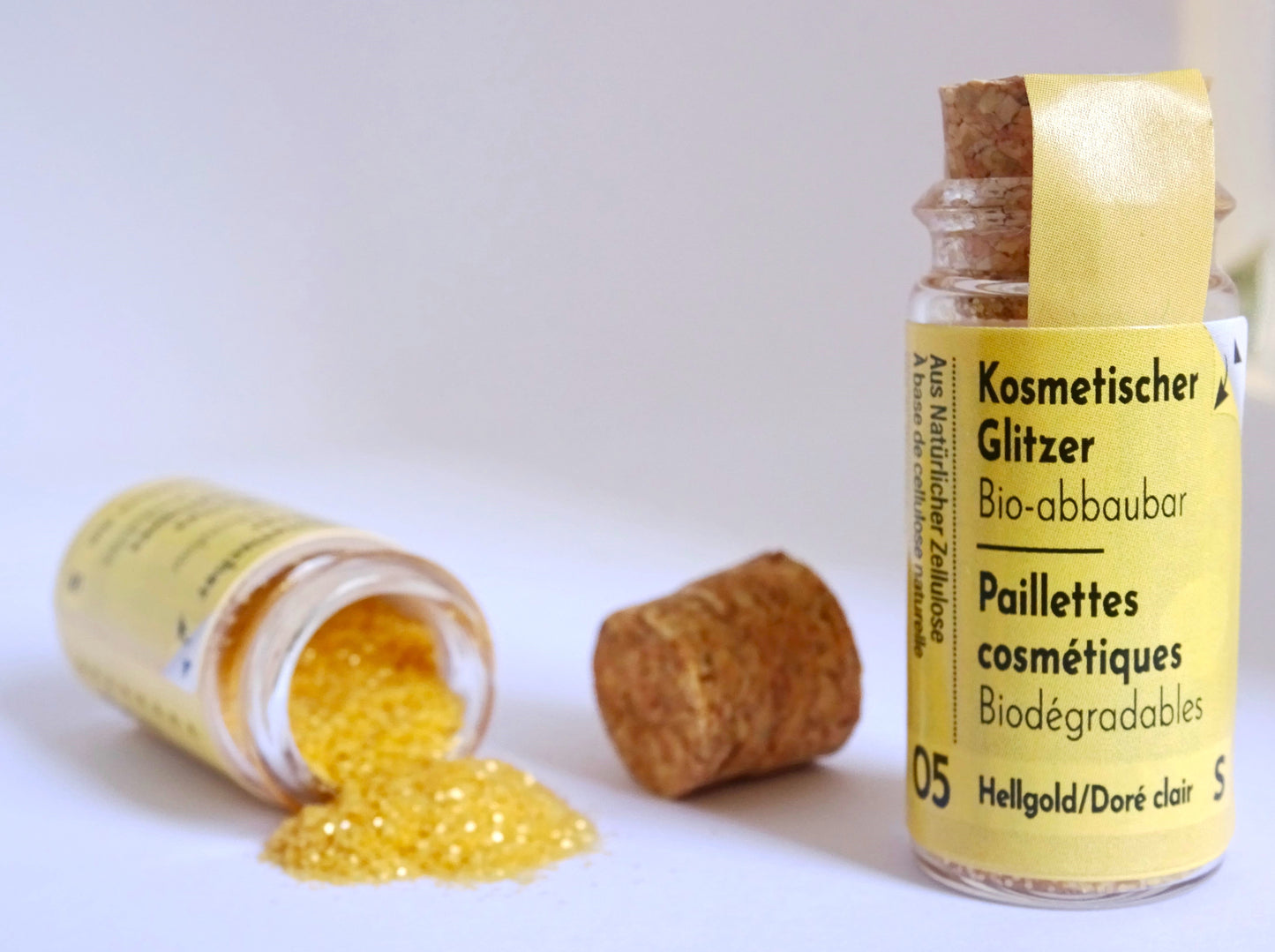 Eco Glitter Light Gold S-Bioabbaubarer Kosmetik Glitzer - Gesicht & Haar Make-up Schminkfarbe
