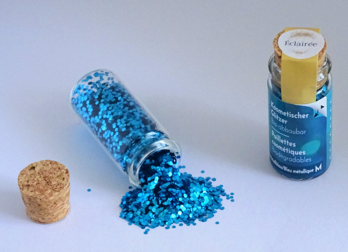 Eco Glitter Metallic Blue M-Bioabbaubarer Kosmetik Glitzer - Gesicht & Haar Make-up Schminkfarbe
