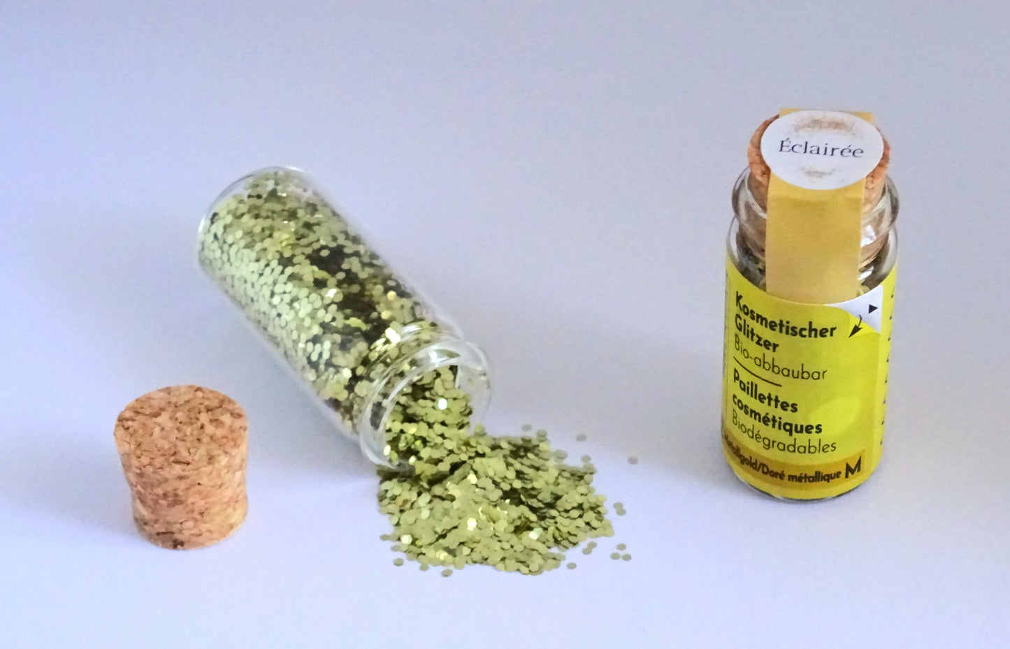 Eco Glitter Metallic Gold M-Bioabbaubarer Kosmetik Glitzer - Gesicht & Haar Make-up Schminkfarbe