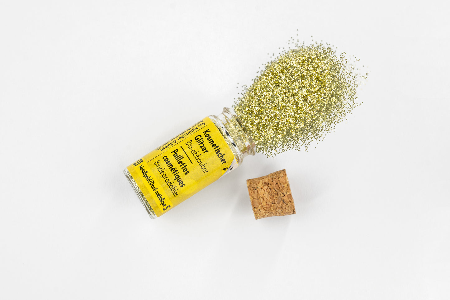Eco Glitter Metallic Gold S-Bioabbaubarer Kosmetik Glitzer - Gesicht & Haar Make-up Schminkfarbe