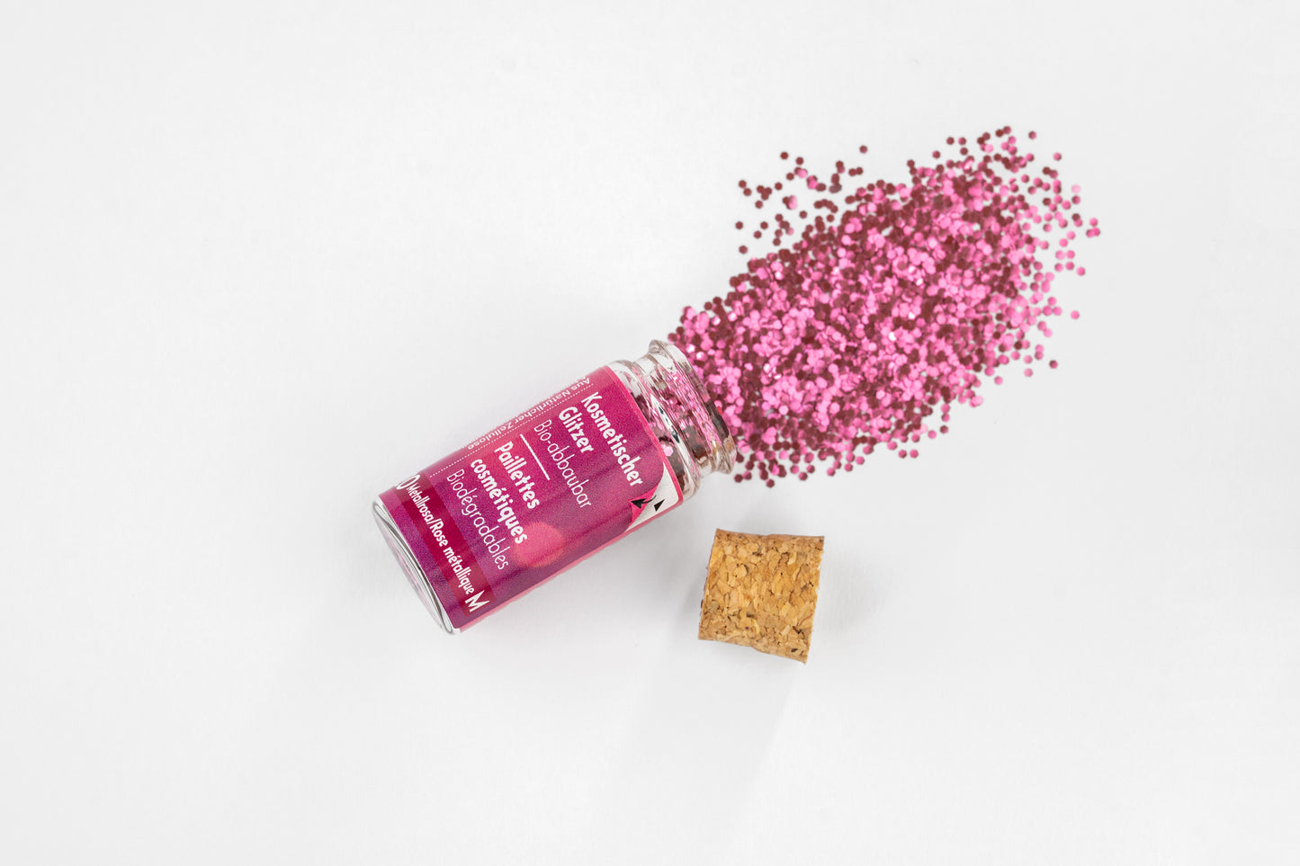 Eco Glitter Metallic Rosa M-Bioabbaubarer Kosmetik Glitzer - Gesicht & Haar Make-up Schminkfarbe