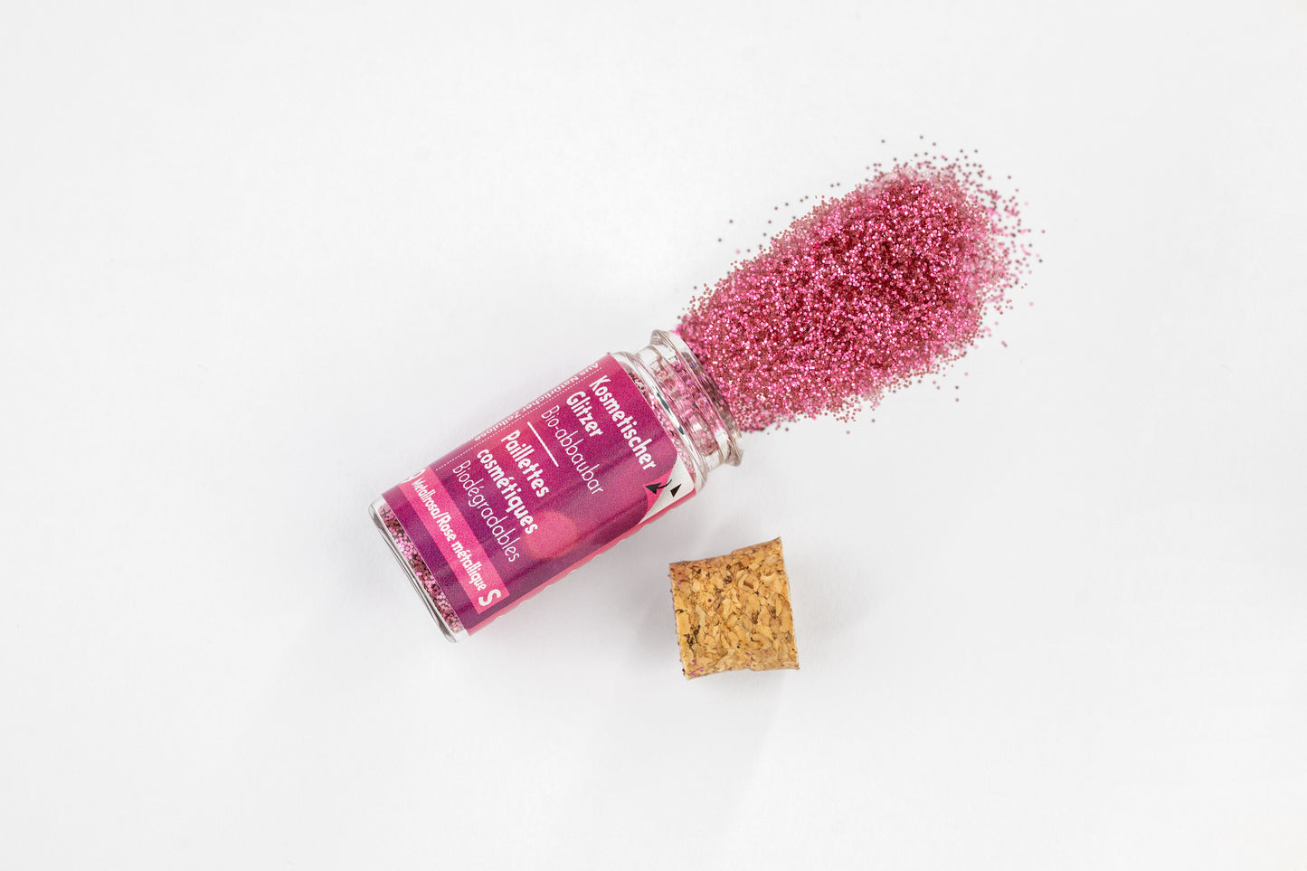 Eco Glitter Metallic Rosa S-Bioabbaubarer Kosmetik Glitzer - Gesicht & Haar Make-up Schminkfarbe