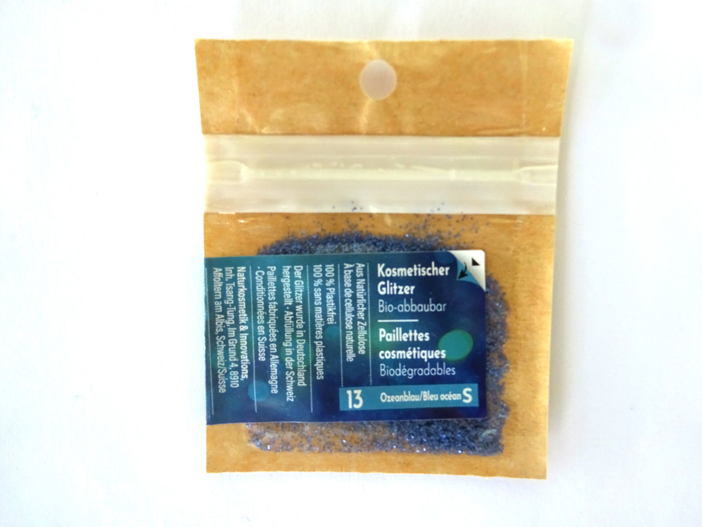 Try on Bag Eco Glitter Ocean Blue S-Bioabbaubarer Kosmetik Glitzer - Gesicht & Haar Make-up Schminkfarbe