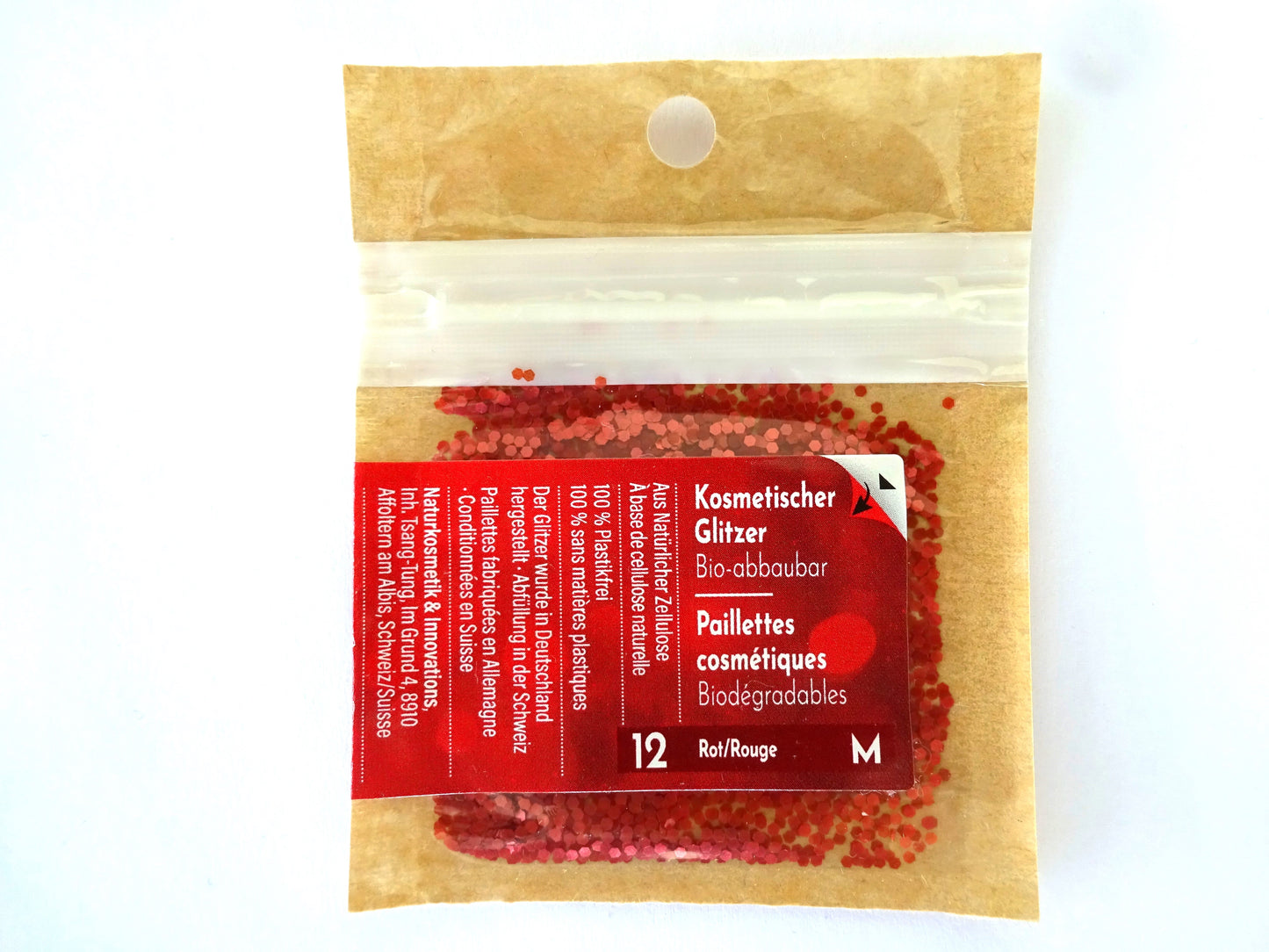 Try On Eco Glitter Red M-Bioabbaubarer Kosmetik Glitzer - Gesicht & Haar Make-up Schminkfarbe