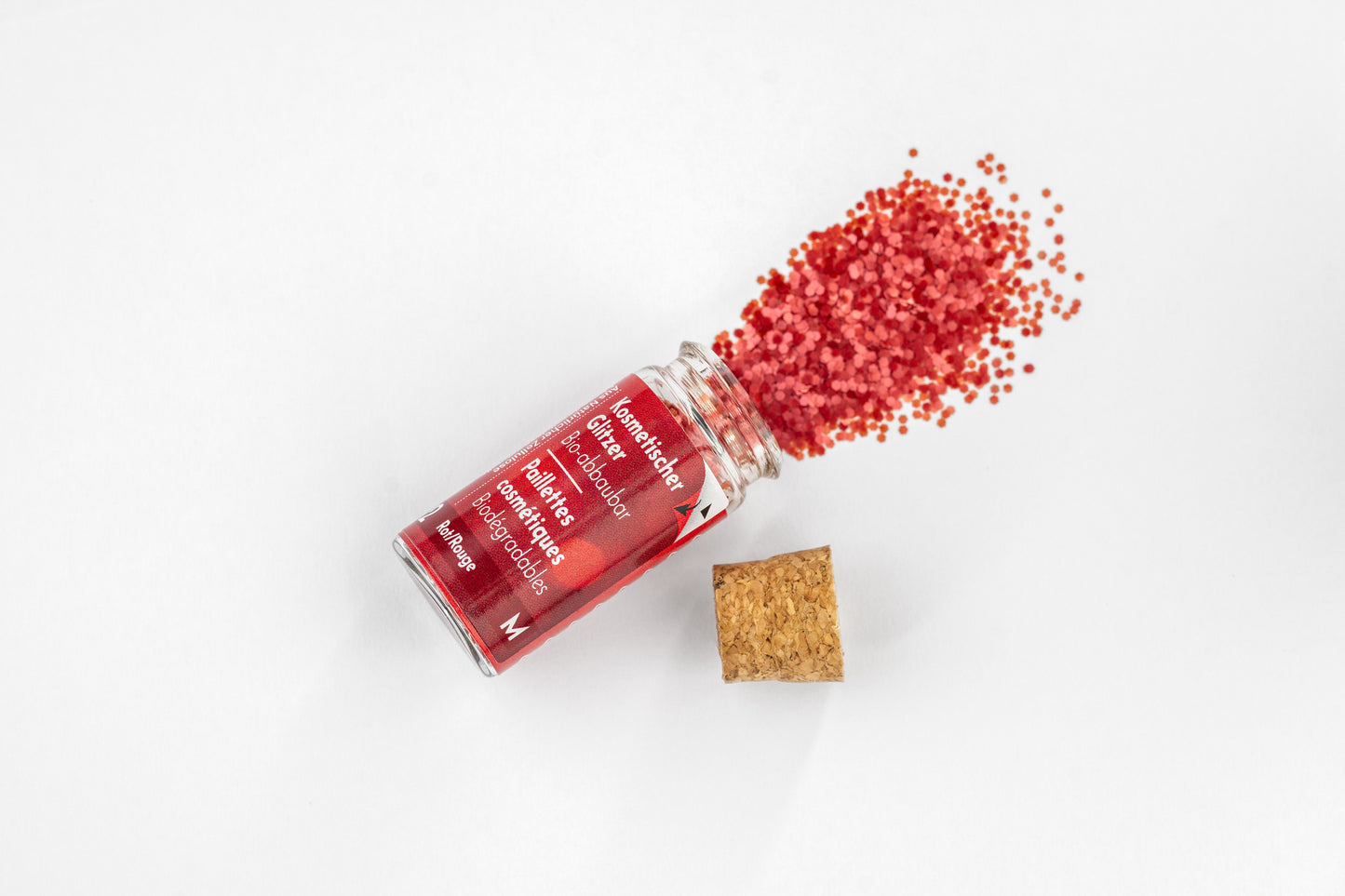 Eco Glitter Red M-Bioabbaubarer Kosmetik Glitzer - Gesicht & Haar Make-up Schminkfarbe