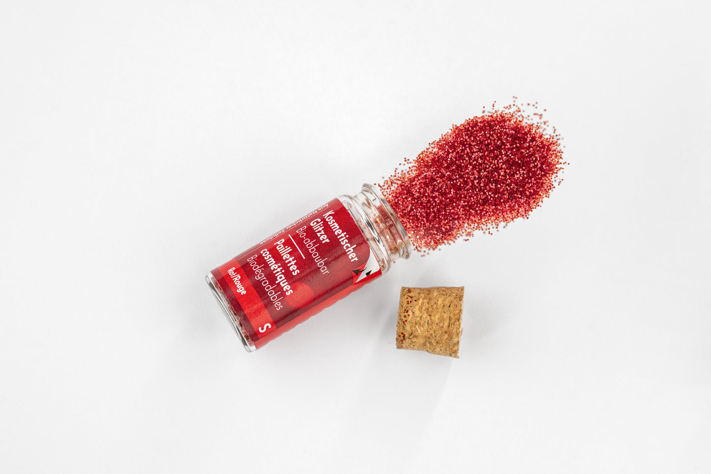 Eco Glitter Red S-Bioabbaubarer Kosmetik Glitzer - Gesicht & Haar Make-up Schminkfarbe