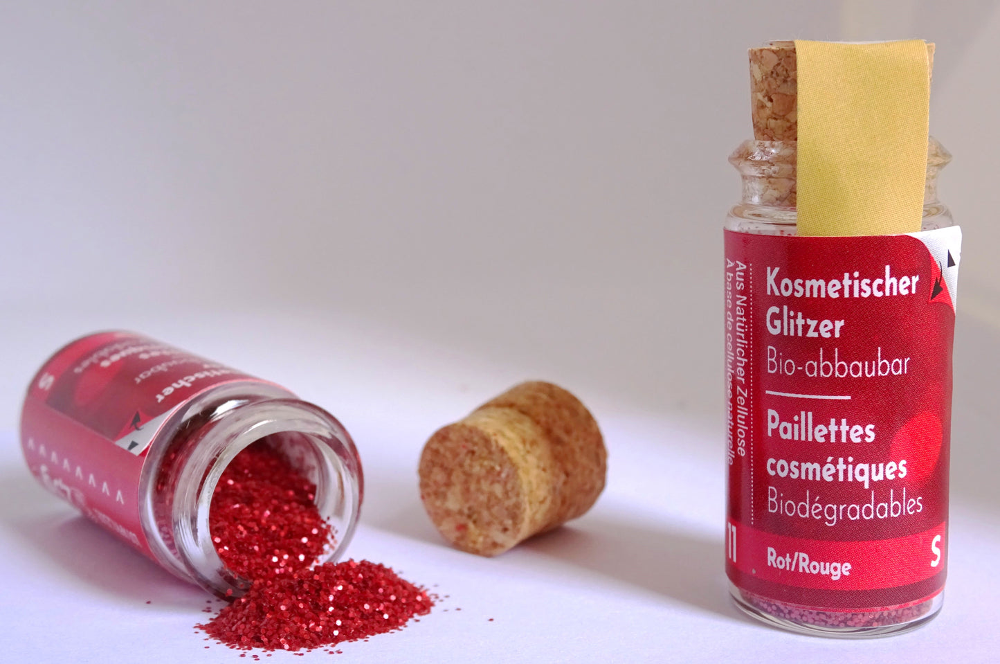 Eco Glitter Red S-Bioabbaubarer Kosmetik Glitzer - Gesicht & Haar Make-up Schminkfarbe