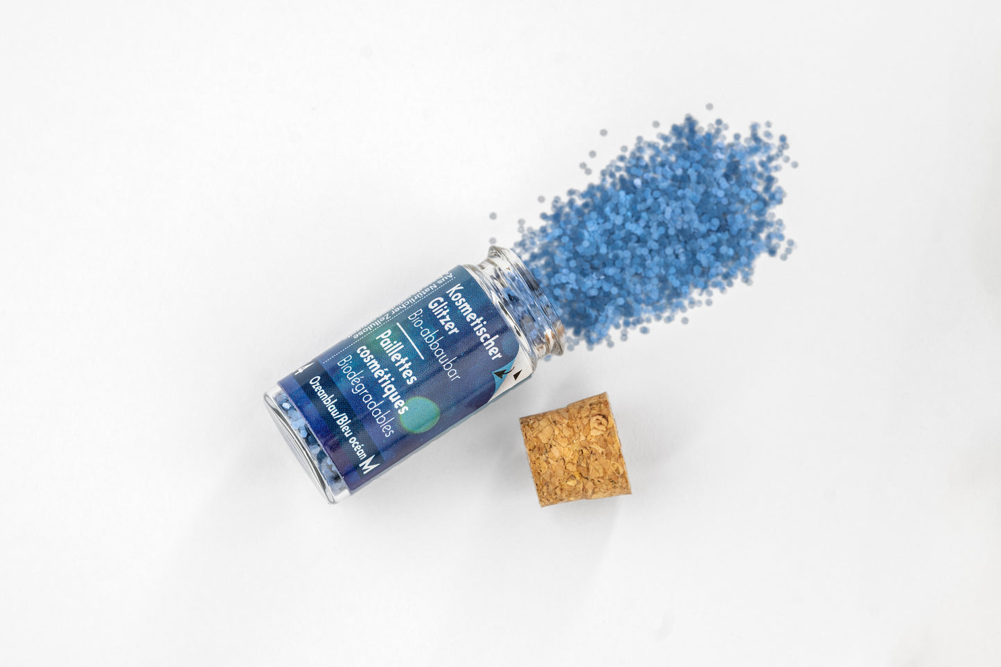 Eco Glitter Ocean Blue M-Bioabbaubarer Kosmetik Glitzer - Gesicht &amp; Haar Make-up Schminkfarbe