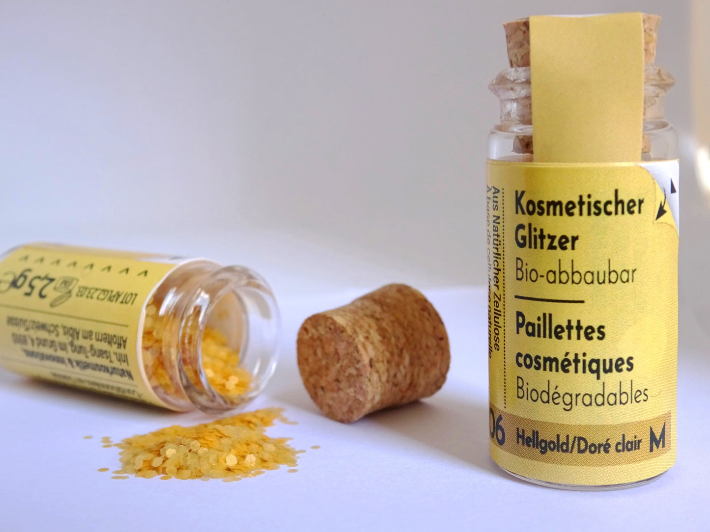 Eco Glitter Light Gold M-Bioabbaubarer Kosmetik Glitzer - Gesicht &amp; Haar Make-up Schminkfarbe