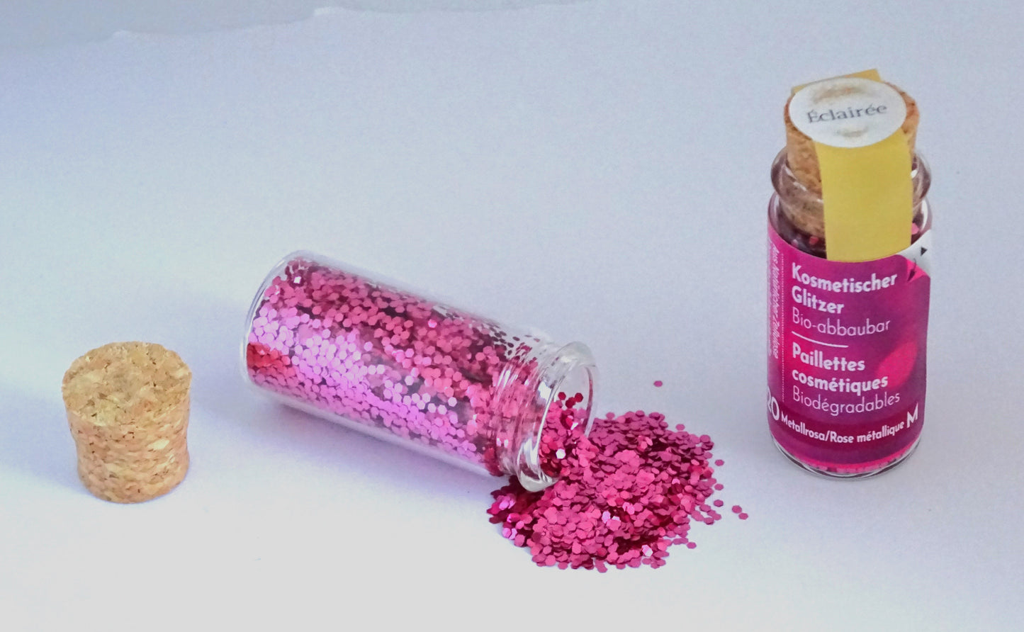 Eco Glitter Metallic Rosa M-Bioabbaubarer Kosmetik Glitzer - Gesicht &amp; Haar Make-up Schminkfarbe