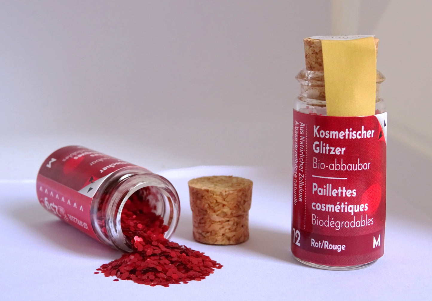 Eco Glitter Red M-Bioabbaubarer Kosmetik Glitzer - Gesicht &amp; Haar Make-up Schminkfarbe